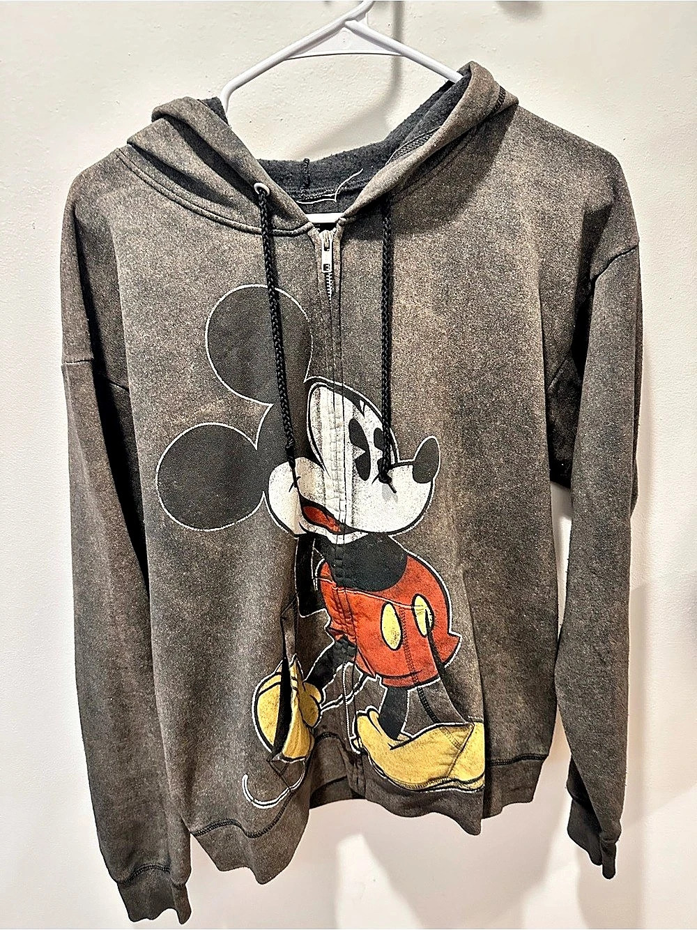 Vintage Walt Disney World Resort Mickey Mouse Zip Hoodie Brown size Medium